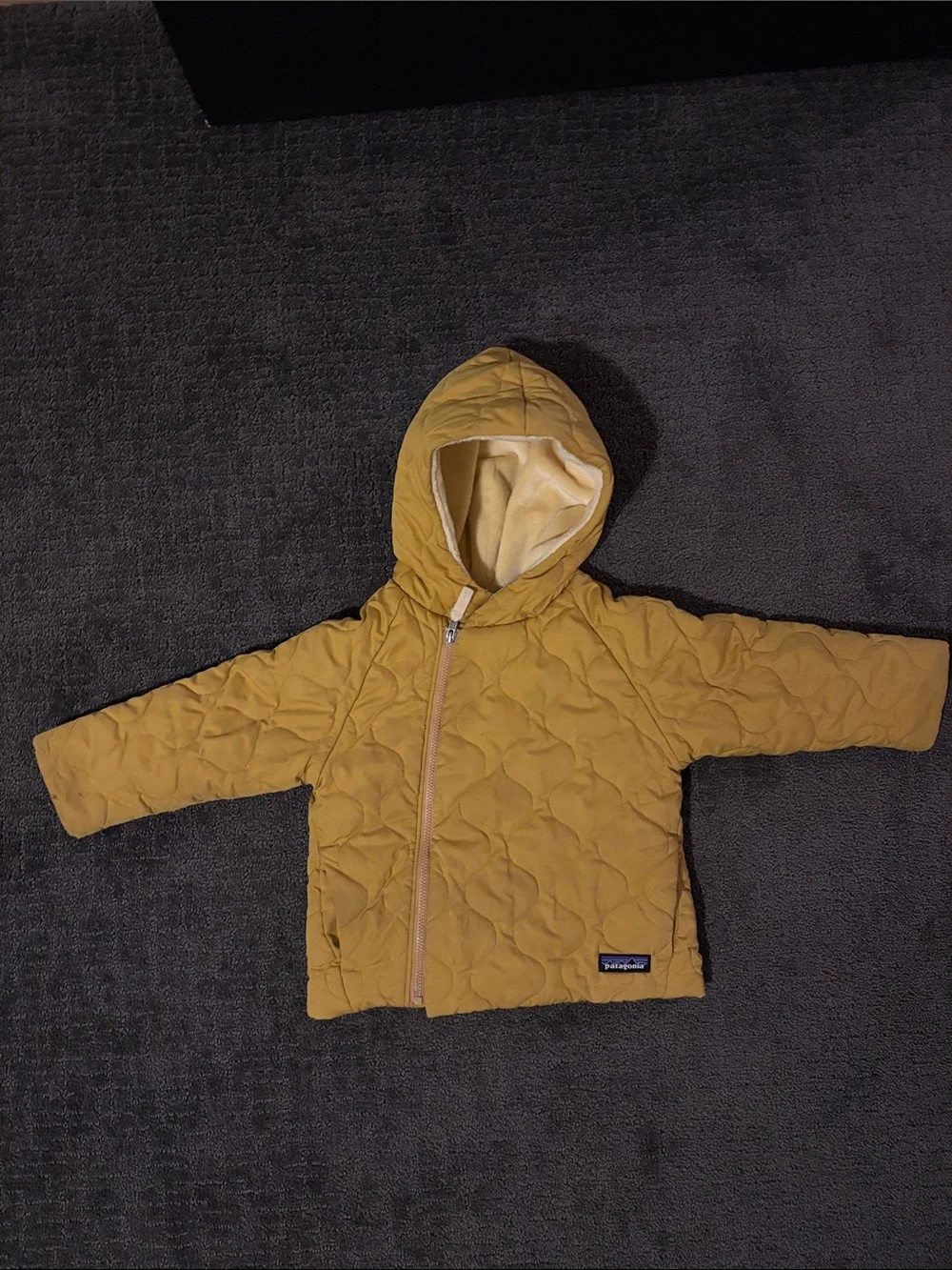 Patagonia Yellow Quilted Baby Hooded Jacket